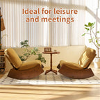 Glider Rocking Chair with Solid Wood Frame, Corduroy Upholstery Glider Chair, Accent Reading Chair for for Bedroom, Living Room, Nursery (Orange)