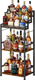 5-Tier Trapezoidal Liquor Cabinet Bar for Home, Stepped Wine Rack Freestanding Floor, Corner Syrup & Whiskey Stand, Large-Capacity Alcohol Bottle Storage Display Shelf Living Room, Patent Pending