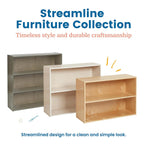 ECR4Kids Streamline 2-Shelf Single-Sided Storage Cabinet, 24in, Classroom Furniture, Natural