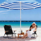 2 Pack Premium 5-Position Reclining Camping Chair - Portable Folding Lightweight Outdoor Chair with Wooden Armrests, Headrest & Pockets, 350lbs Heavy Duty for Beach, Patio, Backyard, Black