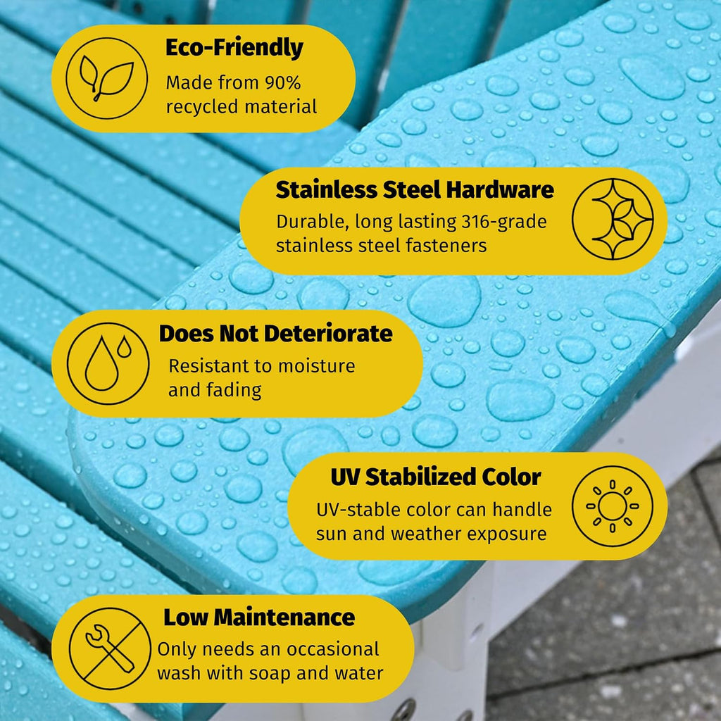 Deluxe Adirondack Footrest - Poly - Lime Green & Black