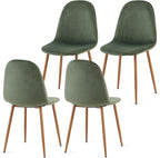 Velvet Dining Chairs Set of 4 - Modern Upholstered Chairs with Metal Legs for Living, Bedroom,Dining Room - Green Dining Chairs Set for 4