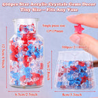 LAIDANLA 500PCS Red White Blue Acrylic Star Gems Vase Fillers, Patriotic Decorative Fake Crystals Gems Table Scatter for Independence Day Decor 4th of July Party DIY Crafts Home Decorations