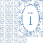 FYSUIMU Wedding Table Numbers 1-30 Chinoiserie Flower Number Place Cards 4 x 6 Inch Blue Floral Table Number Labels for Birthday Bridal Baby Shower Reception Party