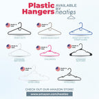 Plastic Hangers 20 Pack – Made in The USA – 6lb Capacity Standard Clothes Hangers with Strap Hooks for Dresses, Lingerie, Shirts, Pants, and Jackets – White