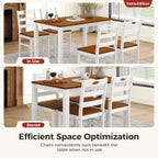 Sophia & William 5 Piece Dining Table Set for 4, Wood Kitchen Table and Chairs Set, 45" Rectangular Breakfast Dining Table and 4 Chairs, Farmhouse Kitchen Dining Room Set, Walnut & White