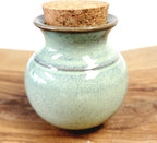 Handmade Dandelion Flower Pot for New Mommy to Be - Miniature Pottery Vase for Baby Shower Favor Presents Green (Miniature Vase w/Cork)
