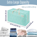 VENO 4 Pack Extra Large Heavy Duty Moving Bags with Wide Opening & Reinforced Handles, Reusable Storage Tote Bags with Strong Zippers for Clothes, College Dorm Essentials & Moving Supplies