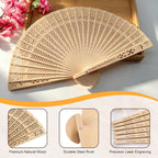 Personalized Wedding Fans for Guests, Custom Wooden Folding Hand Fans, Engraved Name Date, Bulk Wedding Favors Gifts