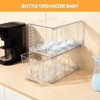 4 Pack Stackable Acrylic Storage Drawers – Clear Plastic Organizer Bins, Easy to Assemble, Suitable for Bathroom, Undersink, Kitchen, Pantry, Makeup, Medicine Organization