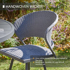 VICLLAX Patio Bar Stool Chairs with Footrests and Padded Seat, Counter Height Swivel Patio Chairs Set of 2, Grey Woven Wicker Swivel Bar Stools for Lawn Garden