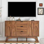 Bifins Buffet Cabinet with Storage, 47.2" Storage Cabinet with 3 Drawers, Large Sideboard with 2 Doors,Mid Century Modern Coffee Bar Cabinets for Living Room, Kitchen