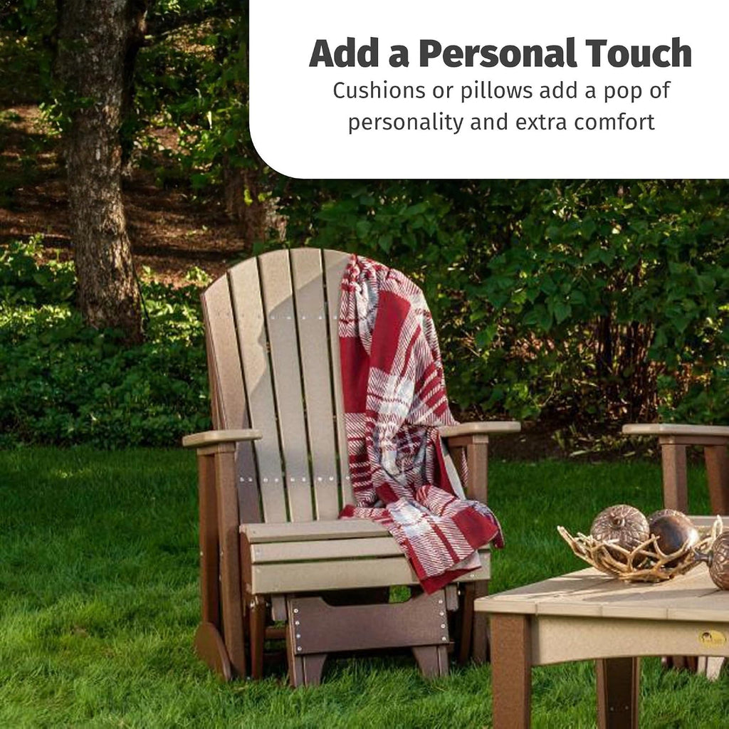 LuxCraft 2' Adirondack Glider Chair - Available in 20 Colors, Weatherwood and Black