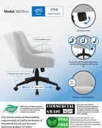Boss Office Products Boyle Poly-Linen Guest Chair with Casters in Grey