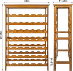 VASMIA 42 Bottles Bamboo Wine Rack,7-Tier Wine Rack Freestanding Floor with Table Top, Wine Storage Shelf for Kitchen Dining Room Bar,Walnut