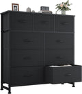 OLIXIS 9 Drawers Storage Organizers Units, Closet Organizers and Storage for Clothes, Fabric Storage Drawer for Living Room, Chest of Dresser in 39.4" D x 11.8" W x 39.9" H, Black