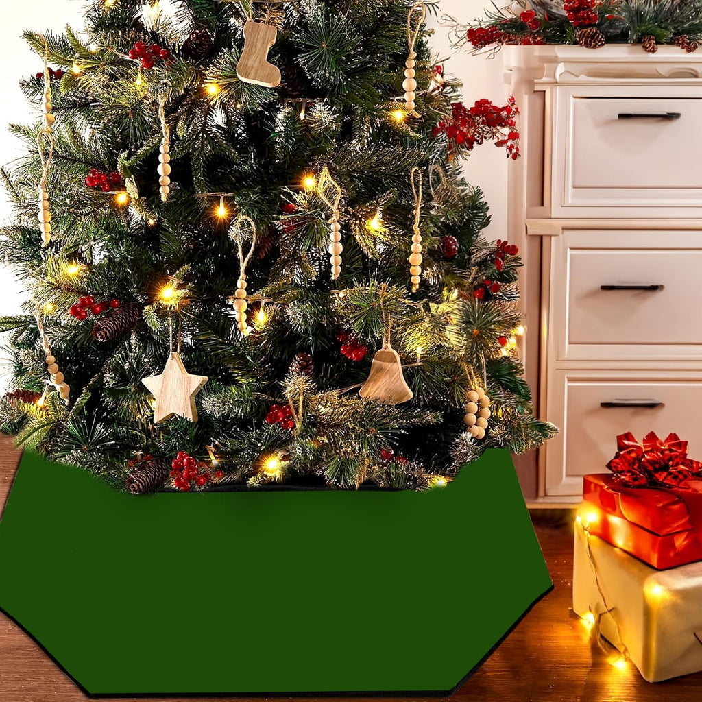 Christmas Tree Collar,31 Inches Green Christmas Tree Base Cover for Artificial Trees,Hexagon Stand Foldable Xmas Tree Collars for Party Holiday Winter Party Tree Decorations-31INCH