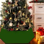 Christmas Tree Collar,31 Inches Green Christmas Tree Base Cover for Artificial Trees,Hexagon Stand Foldable Xmas Tree Collars for Party Holiday Winter Party Tree Decorations-31INCH