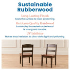 ECR4Kids Hideaway Chair, Kids Furniture, Dark Walnut/Grey Wash, 2-Pack