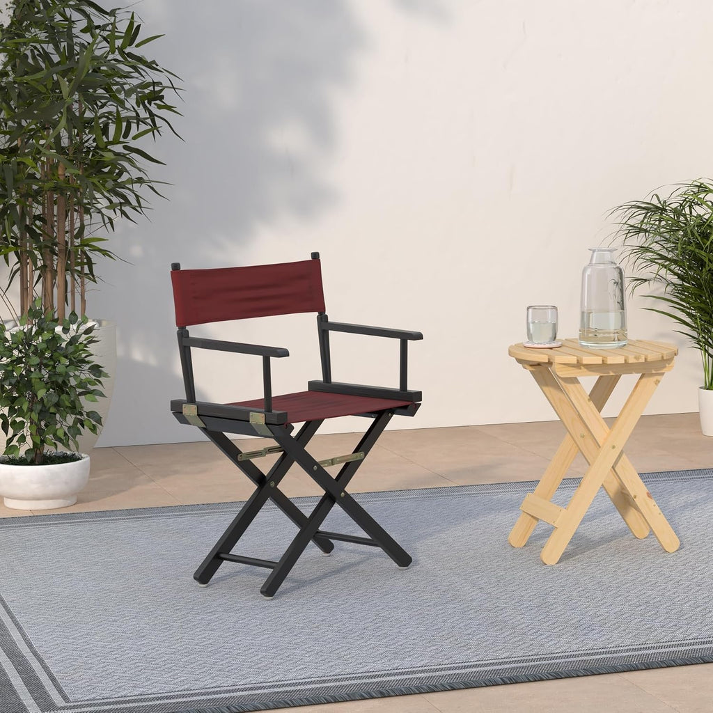 Casual Home 18" Director's Chair Black Frame with Burgundy Canvas