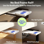 BedShelfie Bedside Shelf for Dorm Room Bunk Bed & Top Bunk, College Dorm Room Essentials, Bedside Caddy, Clip on Floating Desk Tray, Bed Side Table Storage, Loft Nightstand Decor - Cable Catch, Black