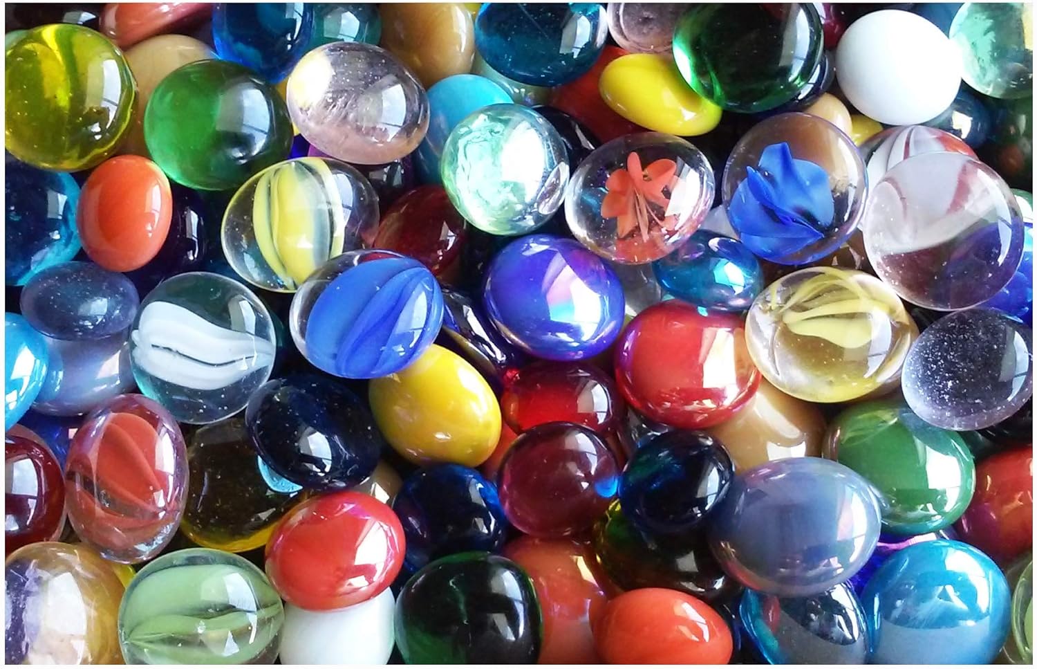1 LB Mixed Colors - Glass Gems - Vase Fillers