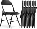 Fenbeli Folding Chairs Bulk Set of 10, Fabric Padded Commercial Folding Chairs 330 lbs Heavy Duty Steel Frame, Stackable Folding Chairs for Events, Wedding, Church, School, Commercial