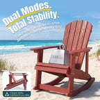 Outdoor Adirondack Rocking Chairs Set of 2, All-Weather Patio Rocker Chair with Wide Armrests & High Backrest, Front Porch Rocker Chairs for Patio Garden, Backyard, Porch