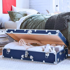 Rhino Trunk & Case Trundle Home Storage & College Trunk - 44”x20”x12” - 1500+ lbs Capacity. USA Made Secure Under-Dorm Bed Footlocker for Clothes and Food, and Underbed Shoe Storage Box