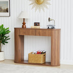 42.5” Console Table with 2 Drawers, Fluted Entryway Table with Rounded Corners, Rectangular Sofa Table Behind Couch for Living Room, Hallway, Foyer (Walnut)