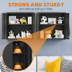 Garage Wall Cabinet, Metal Wall Cabinet with 2 Doors | 26'' Black Wall Mounted Floating Tool Cabinets for Home Office, Warehouse, Kitchen, Bathroom, Utility Room