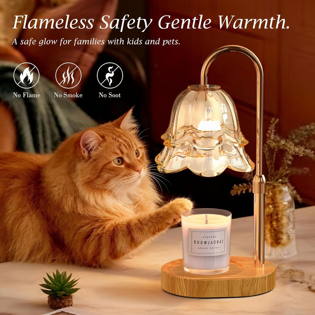 BYART Candle Warmer Lamp with Timer Dimmable, Adjustable Height Wax Melts Warmer for Jar Candles, Birthday Mothers Day Gifts for Women Mom, House Warming Gifts New Home Decor