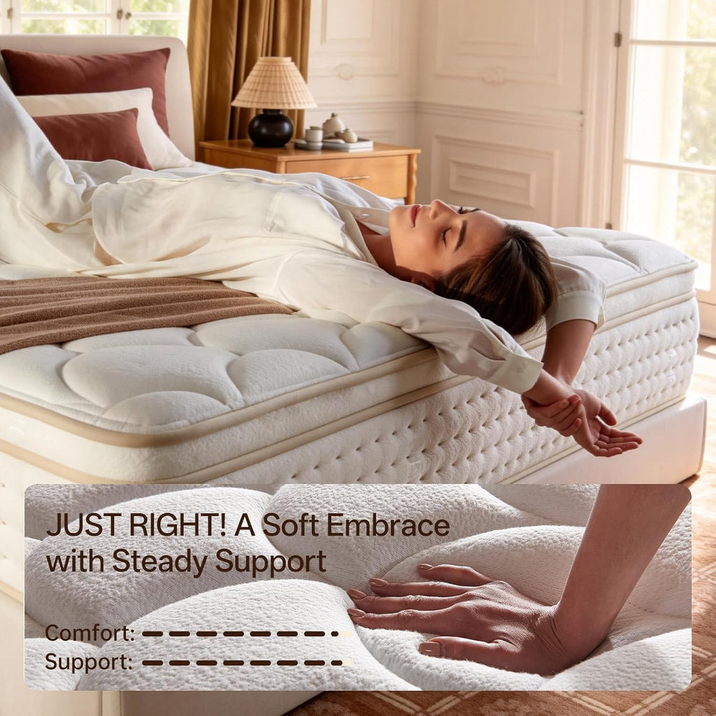 12 Inch King Size Mattress | The Feel Most Sleepers Prefer King Mattress Hybrid | Contouring Memory Foam Comfort & Balanced Support for Back and Side Sleepers – Medium-Firm (King, 12, 12, Inches)