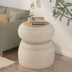 Foldable Side Table Round End Table for Living Room Bedroom Studio Coffee Shop