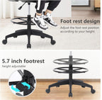 PayLessHere | Drafting Chair | Black | Tall Office Chair with Adjustable Seat Height & Footrest, Ergonomic Mesh Back, Lumbar Support, 360 Degree Swivel Rolling Wheels | for Workspaces & Home Office