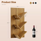 Hoctieon Wine Rack Wall Mounted, 6 Bottles Hanging Wine Racks Bar Shelves for Display & Storage, Rustic Wood Wine Bottle Holder for Home Bar, Kitchen, Dining Room,Warm Brown