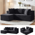 Korser Cloud Modular Sectional Sofa with L-Shaped, Boneless Couches for Living Room, Fluffy Comfy Corduroy Deep Seat with Ottoman, Bedroom, Apartment, No Assembly Required