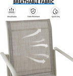 Outdoor Dining Chairs Set of 4, Stackable Patio Chairs with Textilene Fabric, Lightweight Garden Chairs for Poolside, Backyard, Camping, Grey