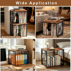 Wood Vinyl Record Storage,DIY Stackable Record Holder,Holds 80-100 LPs,Retro Vinyl Holder, Visualize Album Crate Cube,Top Supports Turntable in Bedroom Living Room Music Corner for 7/10/12In