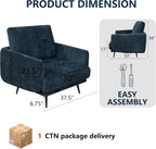 Oversized Accent Chair for Living Room Chairs Reading Arm Chair Comfy Modern Single Sofa Side Chairs with Metal Legs & Soft Cushion for Bedroom, Waiting Room