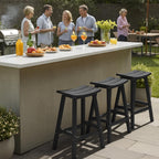 Ciokea 2 Set 29" Outdoor Bar Stools Heavy Duty HDPE Outdoor Stools Weatherproof Waterproof Patio Seats Modern Bar Height Tall BarStools for Bar Deck Balcony Kitchen Yard, Black