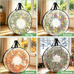 Wreath Storage Container 2-Pack, 24" Wreath Storage Bag for Garland Wreath Holder Holiday Decor Gift Storage, Wreath Bag for Spring Summer Autumn Christmas Wreath Storage