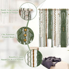 MEIVINES Macrame Wall Hanging Large Wall Art Handmade Woven Tapestry Boho Tapestry Macrame Wall Decor Art Home decoration for Living Room Bedroom Apartment Dorm Wedding Party 38" x 29" (Dark Green)