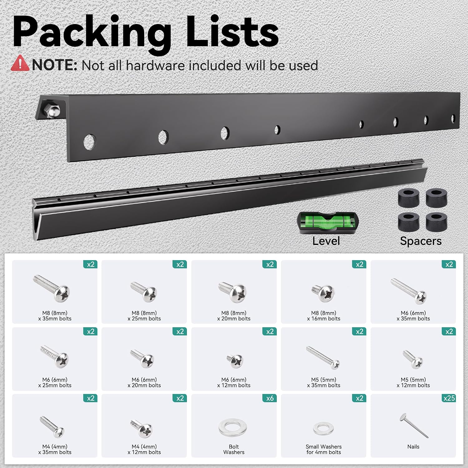 Auoace No Drill Drywall TV Wall Mount for 22 to 55 inch Small TV, up to 100 LBS, 1.1" Low Profile, No Stud Design, Easy Install with All Hardware, TVs Bracket for Most 32" 40" 43" 50" 52" 55" Screen