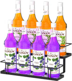 Invech 8 Bottle Capacity Coffee Syrup Organizer, 2 Tier Coffee Syrup Rack for Kitchen Coffee Bar, Metal Wine Rack for Family & Bar Countertop