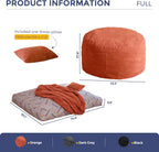 MAXYOYO Giant Bean Bag Chair Bed with Pillow, Convertible Beanbag Sofa to Floor Bed, Lazy Chair Couch with Removable Cover, High-Density Shredded Foam Filling, Cozy Lounge for Bedroom Living Room