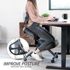 DRAGONN by VIVO Ergonomic Kneeling Chair with Back Support, Adjustable Stool for Home and Office with Angled Seat for Better Posture - Thick Comfortable Cushions, Black, DN-CH-K02B
