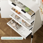 71.6'' Kitchen Pantry Cabinet, Fluted Storage Cabinet with 4 Doors + 6 Door Storage Shelves + 3 Sliding Shelves + 1 Drawer, Freestanding Wood Cupboard for Dining Room, Living Room, Bathroom