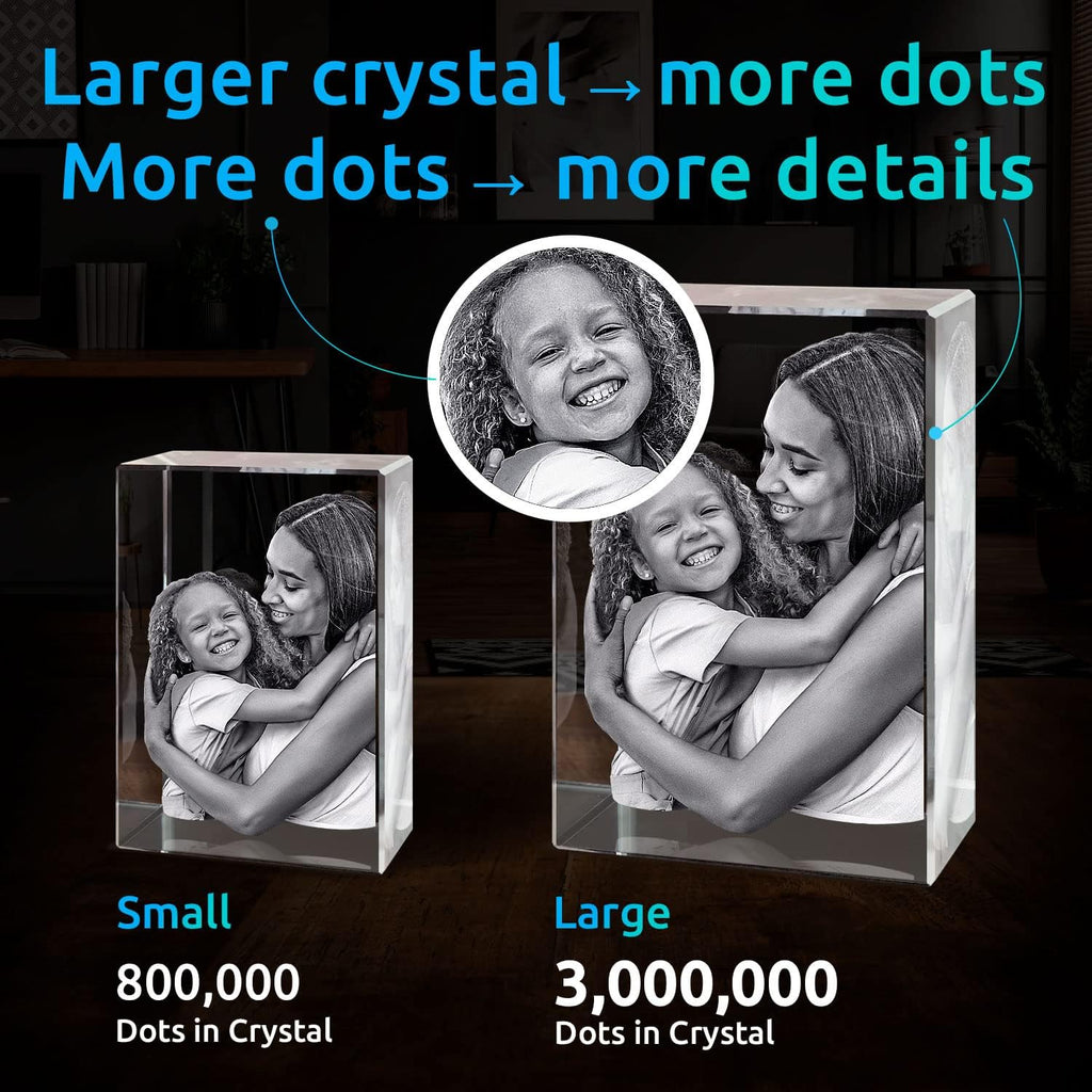 ArtPix 3D Premium Crystal Photo, Personalized Gifts for Father, Dad, Men, Husband, Grandpa, Great Customized Gift With Your Own Photo for Mom, Wife, Women, Custom Glass 3D Laser Etched Picture Frame