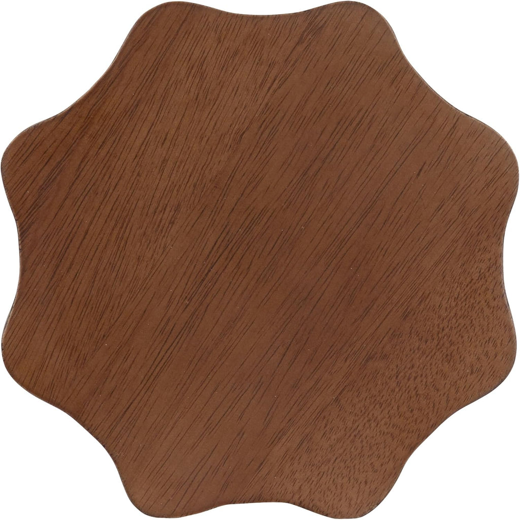 Kate and Laurel Pandey Modern Mango Wood Wavy Drink Table, 9 x 9 x 22, Walnut Brown, Curvy Mini Table for Use as a Pedestal Plant Stand Indoors or as a Small Nightstand Option